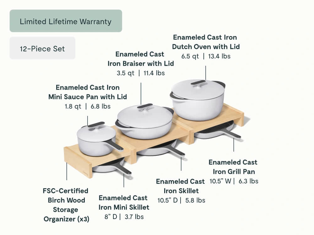 Caraway Home Cookware Enameled Cast Iron & Minis Set - Image 19