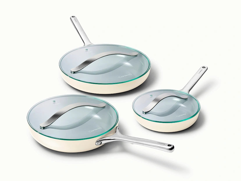 Caraway Home Cookware Fry Pan Trio with Glass Lids - Image 7