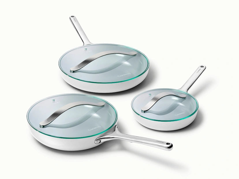 Caraway Home Cookware Fry Pan Trio with Glass Lids - Image 9