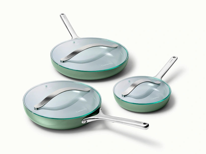 Caraway Home Cookware Fry Pan Trio with Glass Lids - Image 10