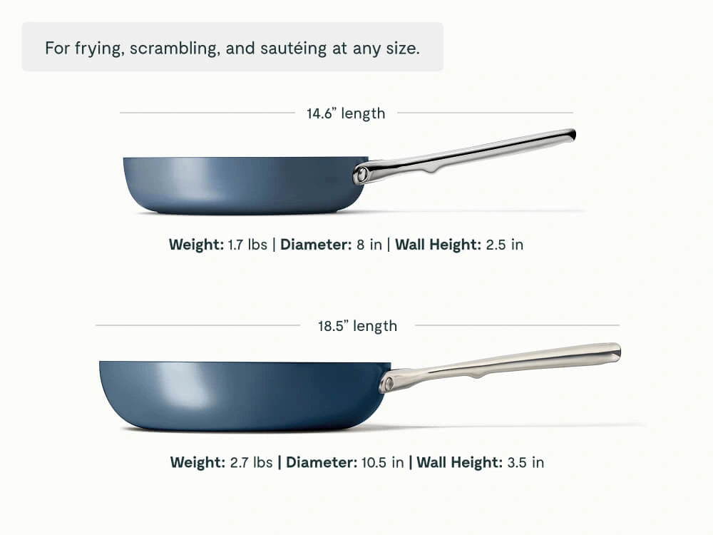 Caraway Home Cookware Fry Pan Trio with Glass Lids - Image 6